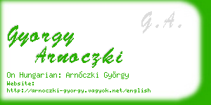 gyorgy arnoczki business card