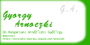 gyorgy arnoczki business card